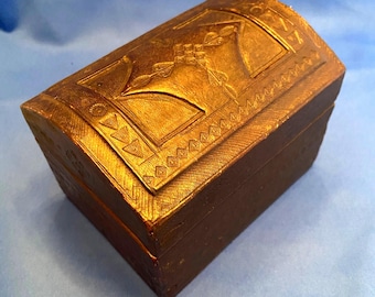 Rare Antique Morocco Leather Expandable Travelling Jewelry Case