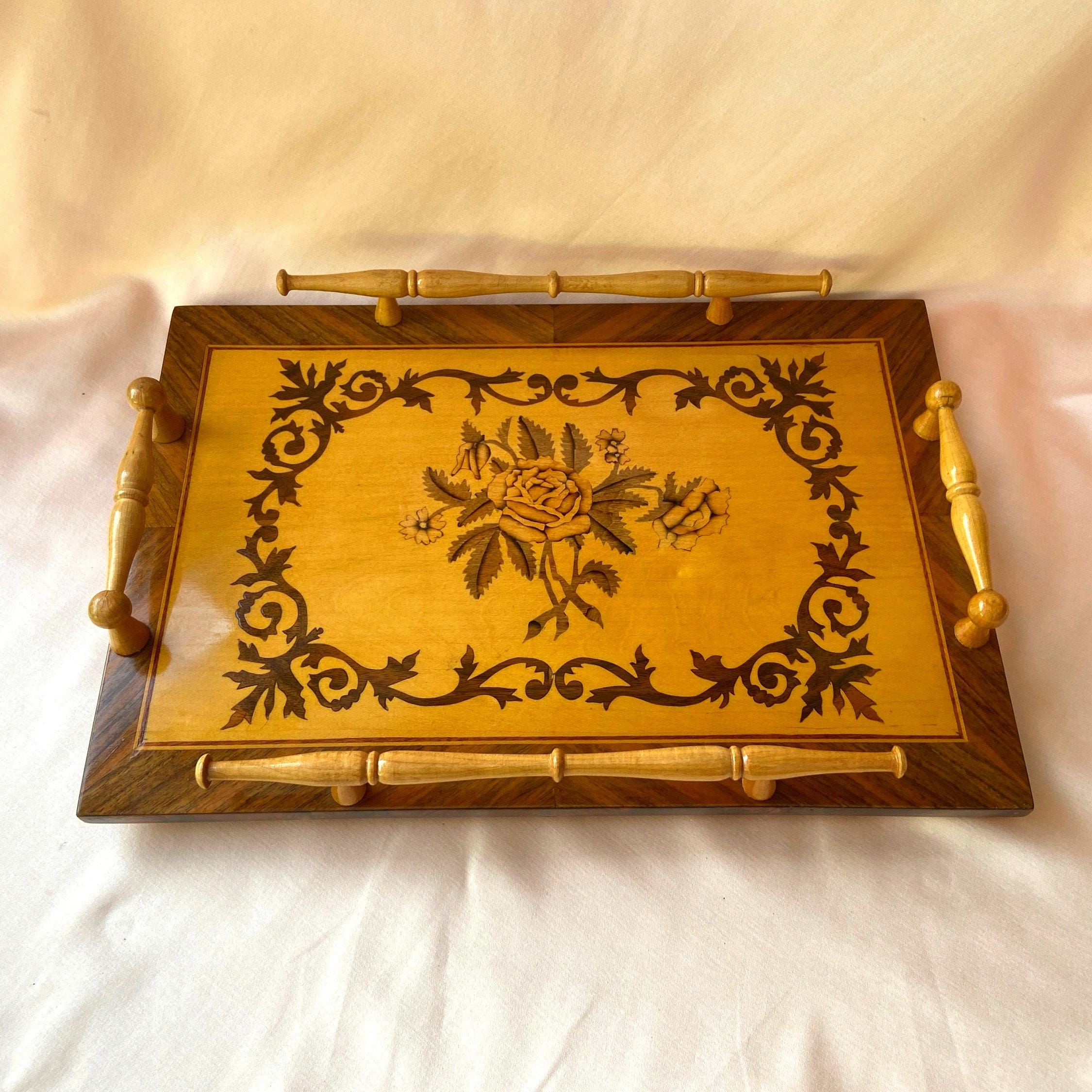 イタリア製　象嵌トレー ヴィンテージのソレント象嵌細工トレイ。イタリア製ハンドメイド