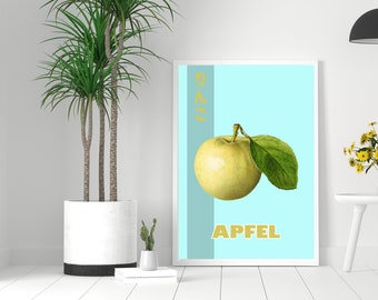 Apfel - German Japanese Fruit Print