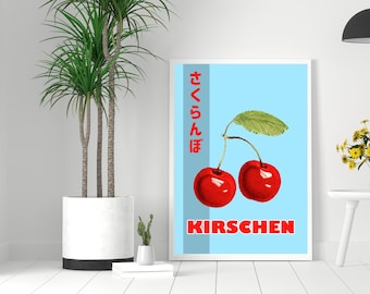 Kirschen - German Japanese Fruit Print
