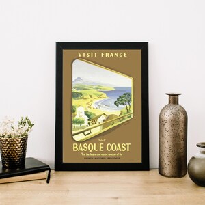 The French Basque Coast. Reproduction of Original Tourism Poster for The French Basque Coast.