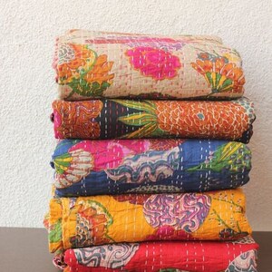 Handmade Cotton Kantha Quilts