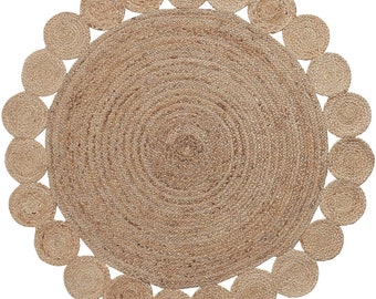 Floral Designer jute vloerkleed rond