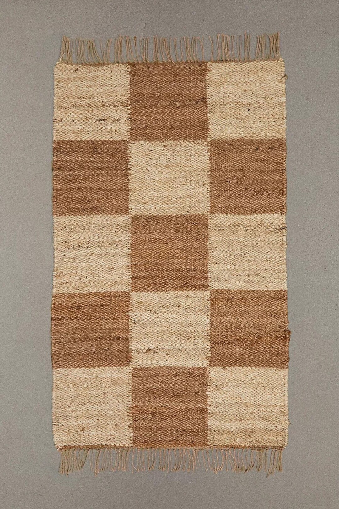 Checkerboard Printed Jute Rug Etsy