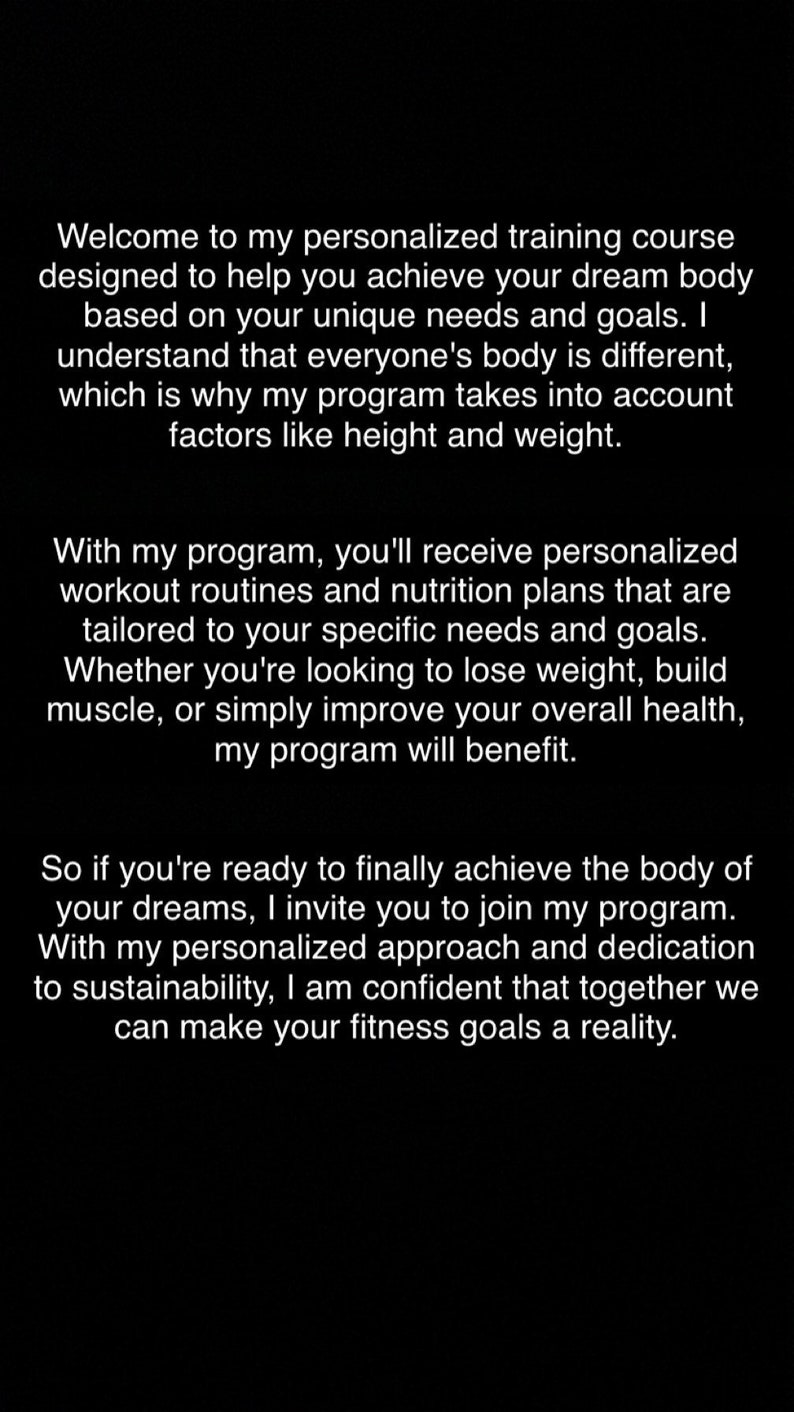 Personal Training Plan - Etsy
