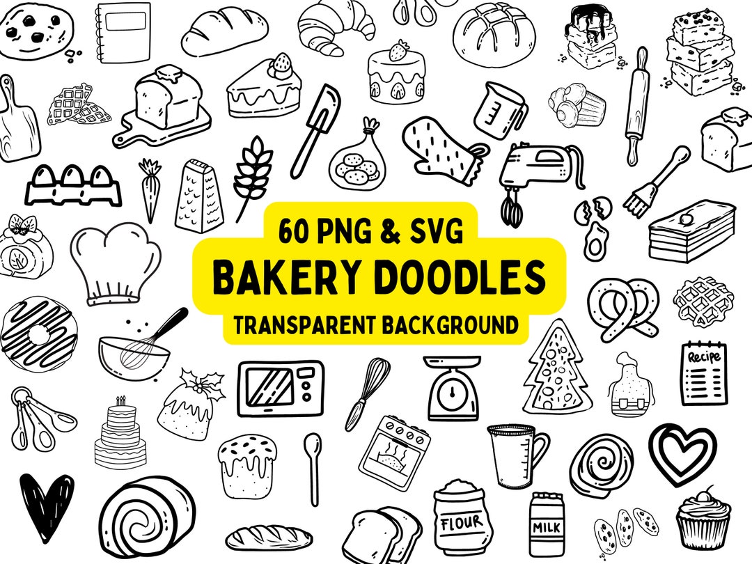 Bakery Doodles Bakery Clipart Set Cute Bakery Doodles - Etsy