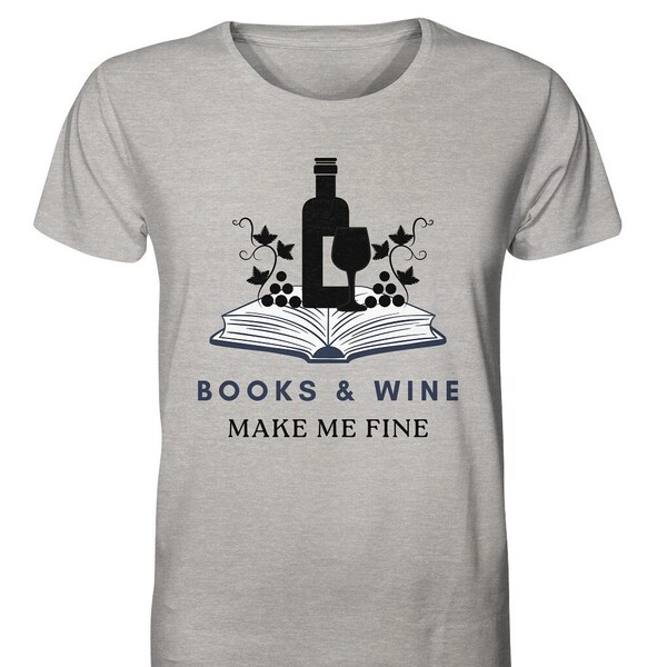 Livres et vins Bücherwurm Weinliebhaber Geschenk Shirt Persoanalisierbar