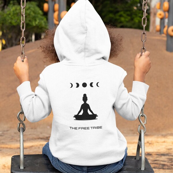 YOGA Hoodie Kinder - Yogakleidung / Sportkleidung - Mondfasen & Meditaties-Outfit - Premium BIO Baumwolle -