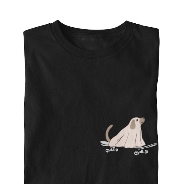 Skateboard Hunde Geist T-shirt - Hundemotiv Herrchen Frauchen Hundemama Hundepapa Katzenbesitzer Halloween Shirt