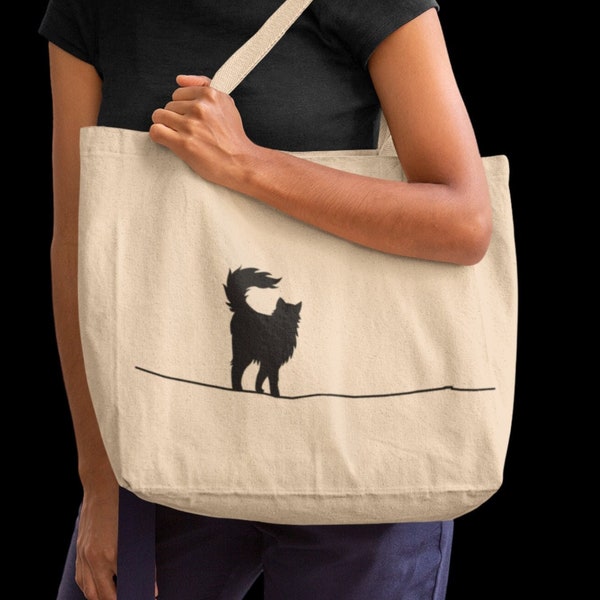 Maine Coon Tasche - Comic Design Handtasche - Dekorative Katzentasche - niedliche Zeichnung für Katzenliebhaber, Katzenmamas und Katzenpapas