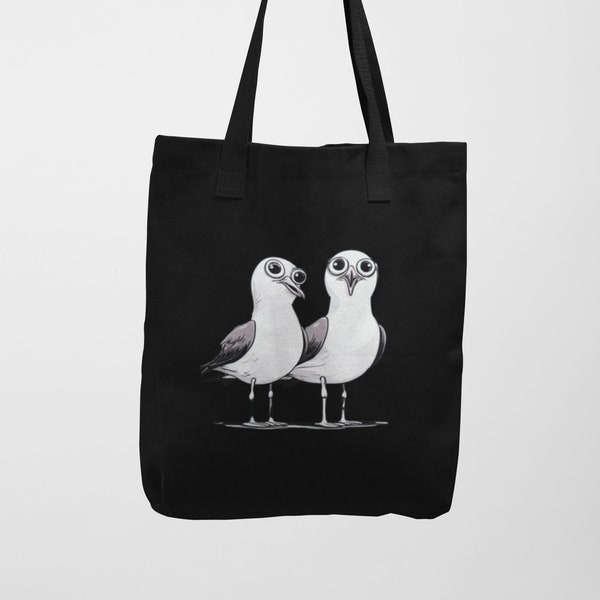 Lustige Vogelmotiv - Vogelliebhaber Geschenk - Möwen-Print für Ornithologen Jutetasche Baumwolle