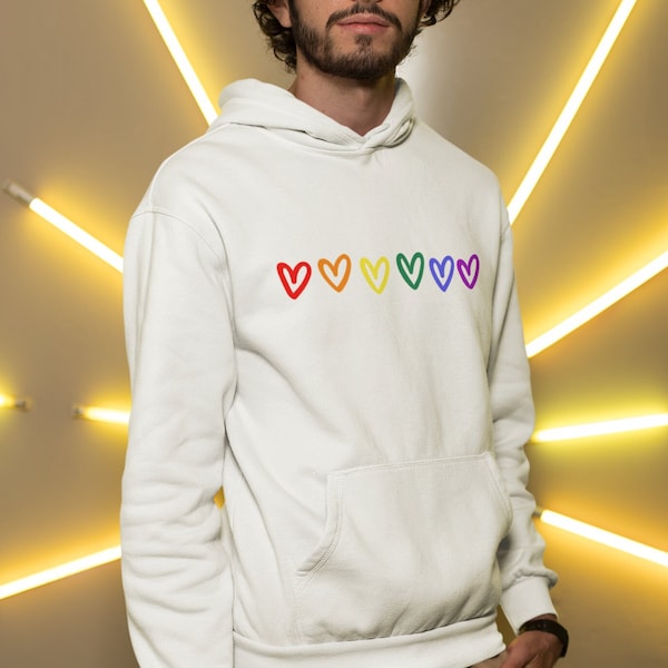 LGBTQ Regenbogen Herzen Pullover - Pride CSD Lesbisch Schwule Mode - Regenbogen Flagge Motiv - Lgbtq Symbol Damen & Herren Hoodie