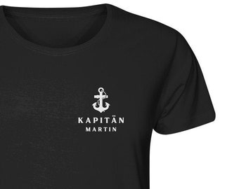 Kapitän Geschenk Name Personalisierbar Segler, Motorboot, Schiff - T-shirt
