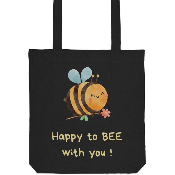 Bienen Tasche schwarz/blau/grau/naturell *¡Feliz de BEE contigo!* Imkergeschenk - Jutetasche Baumwolle