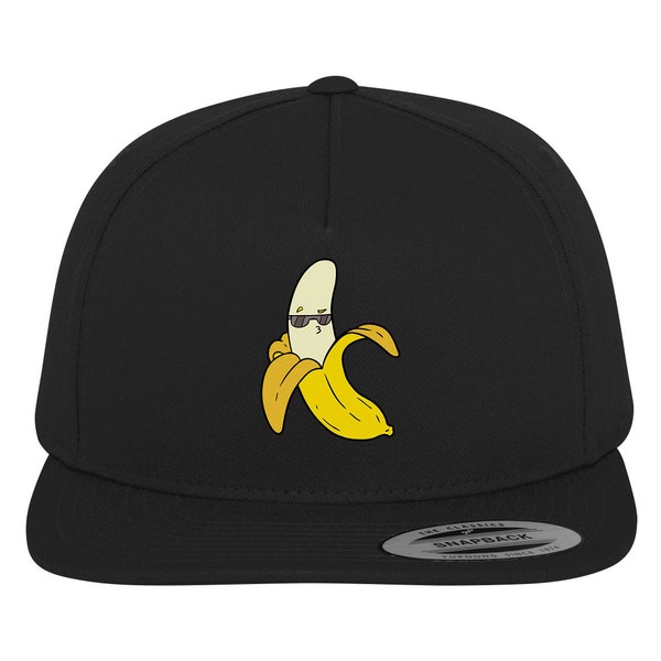 Banane  Lustige Frucht mit Sonnenbrille Geschenkidee für Cartoon Liebhaber & Affen Cappi Baumwollmütze Snapback