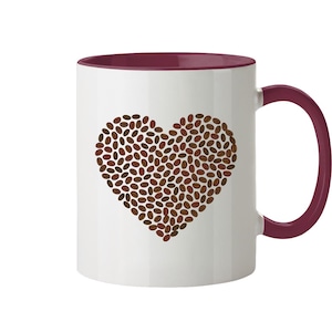 Kaffeebohnen Herz Tasse - Für Kaffeeliebhaber, Kaffetrinker, Coffee Kafe Zubehör