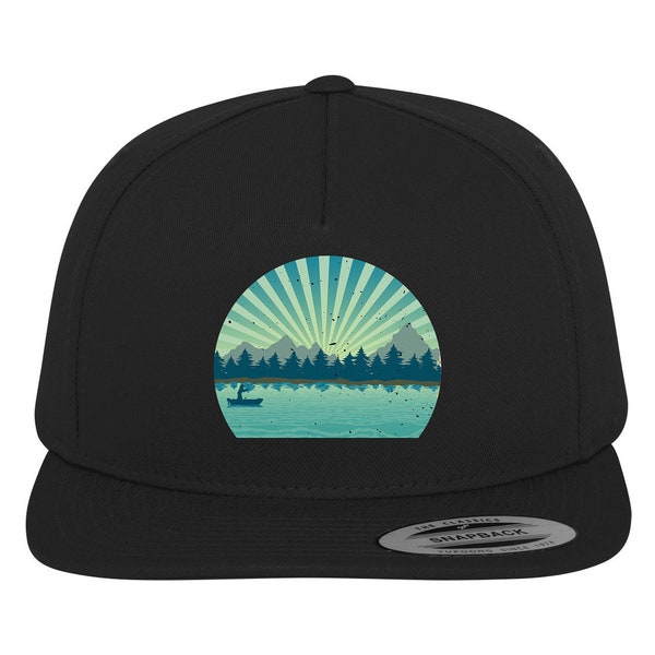 Segler Mütze Retro Vintage Angler Segler Wald Bäume Berge Meer See SeglerKappe Snapback