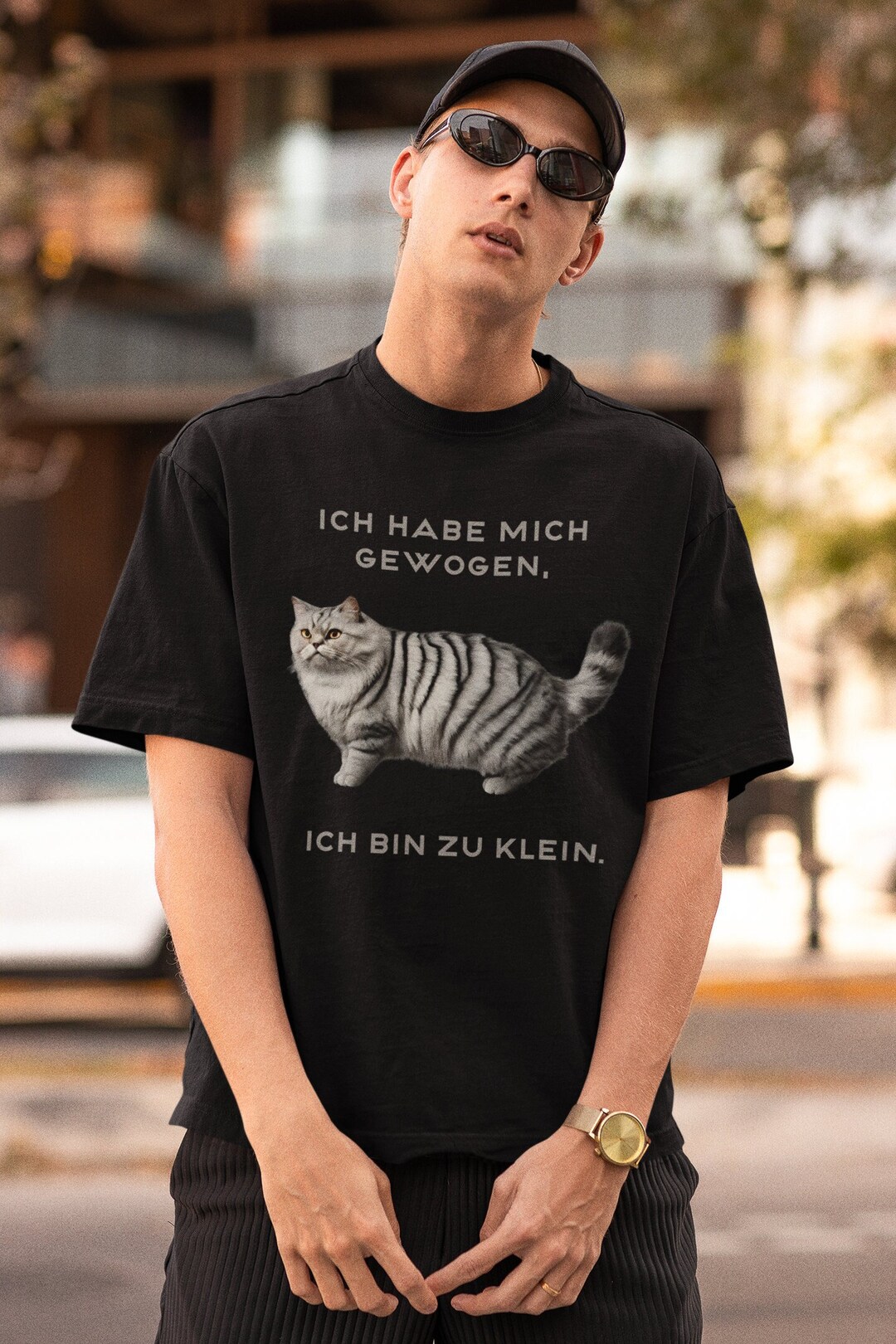 Ich Habe Mich Gewogen. Ich Bin Zu Klein. Katzenliebhaber Tshirt AI KI