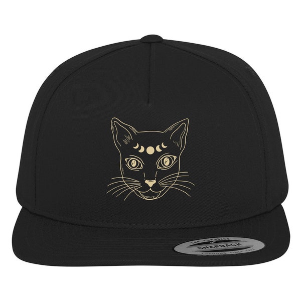 MOND KATZE Yoga Esoterik Astrologie Spirituelles Kätzchen Deko Snapback für Sie und Ihn Katzenbesitzer Kater Nachteule - Cottagecore,