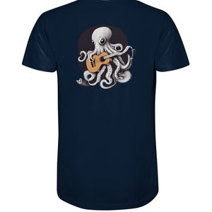 Kraken Tshirt für Gitarre Lustiger Tintenfisch Comiczeichnung Bio Baumwolle image 4