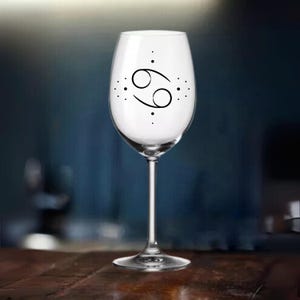 Krebs Sternzeichen Cancer Weinglas – personalisierbaar met naam en datum – astrologie glas met geburtstagsGeschenk für Krebs