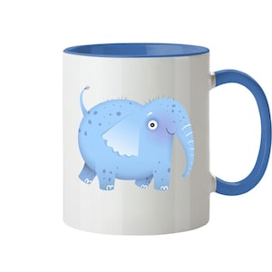 Blauer Elefanten Tasse - Comic Zeichnung Niedlich Süß