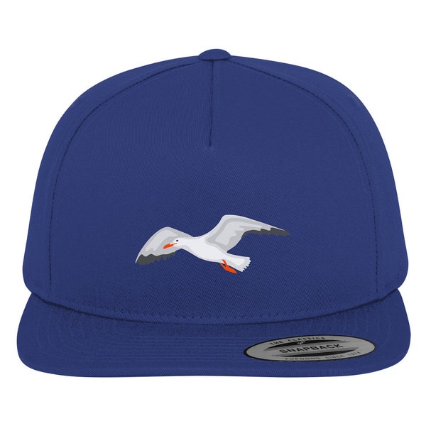 Möwe Vogel Meeresvogel fliegt Vogelmotiv Meerestiere Ostsee Nordsee Kapitän Segler Mütze Vogelprint Cap Snapback