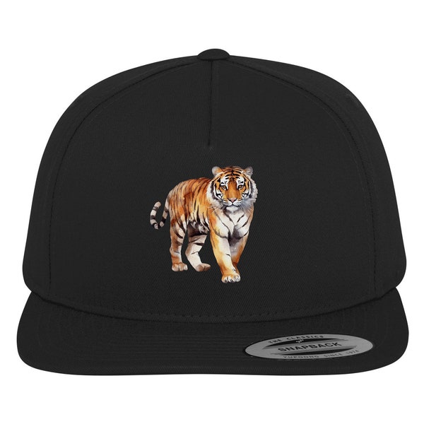 Tiger Mütze - Tiger Print Motiv Snapback - Tigerin Wildkatze Cap - Tiger für Sie und Ihn
