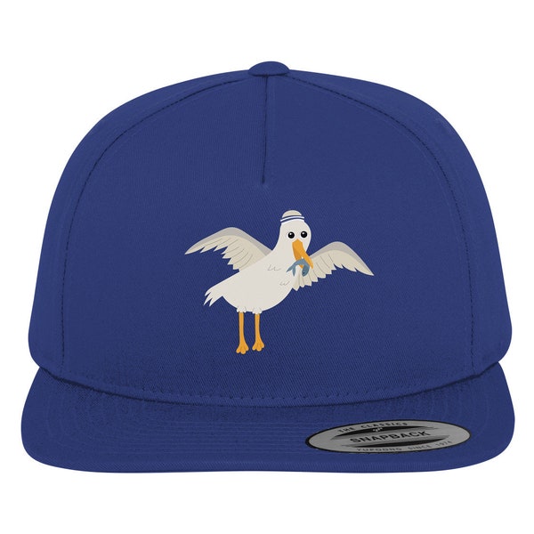 Möwen Mütze Seevogel Fischermütze Cappello da pescatore - Möwe Meerestier Ostsee Nordsee Kapitän Segler Mütze Vogelprint Cap Snapback