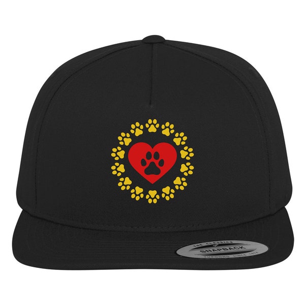 Pfotenabdruck Herz Pfotenmotiv Tierpfote Hundepfote Katzenpfote Herz Tierliebe Cappi - Hundebesitzer Mama Papa Katzenbesitzer Snapback