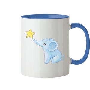 Blauer Elefant - Sternentasse - Niedliche Comic Zeichnung - PERSONALISIERBAR mit Name