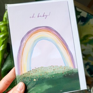 Baby Karte Geburt Regenbogen Oh Baby
