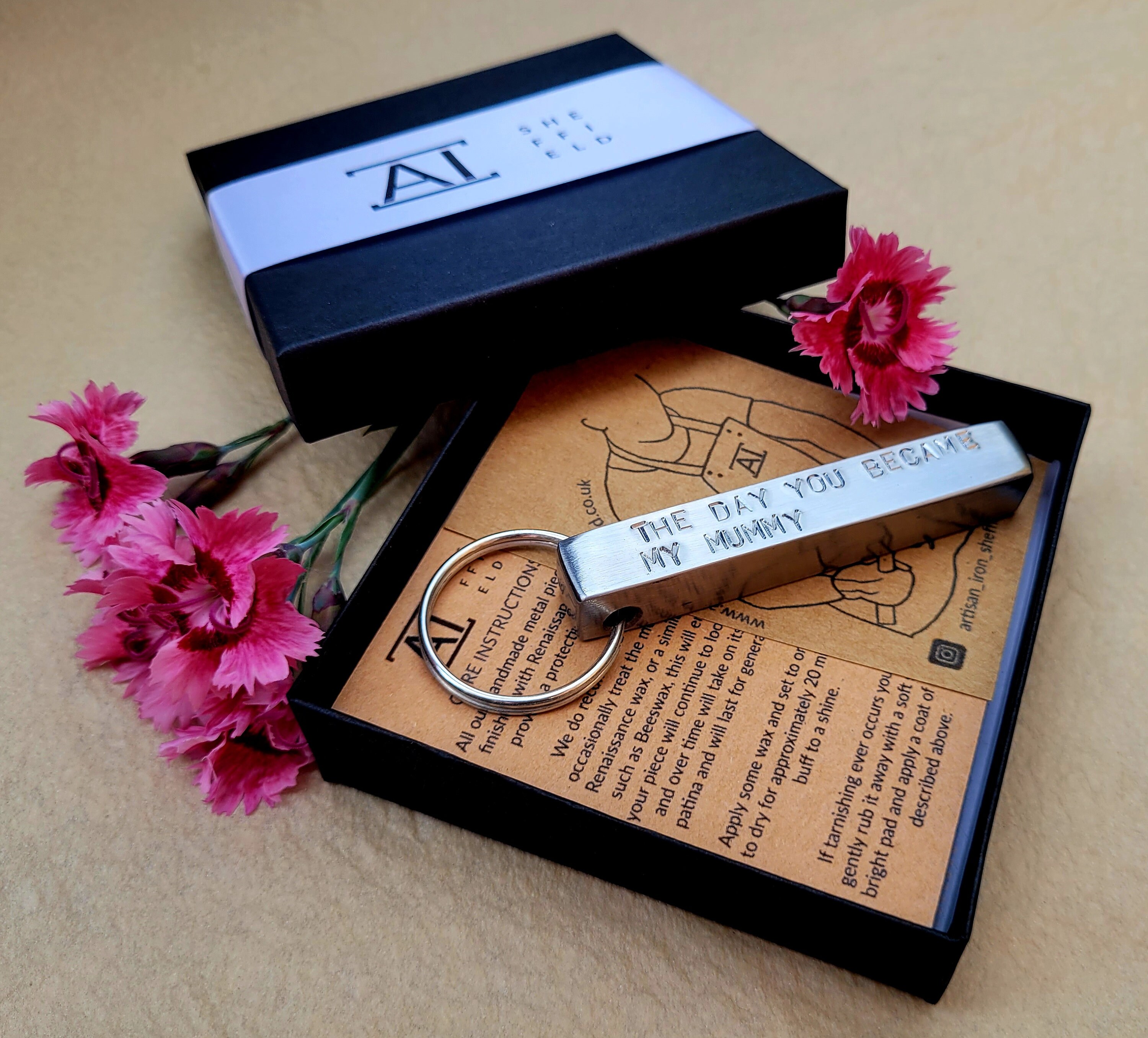 The day you became my Mummy. Keyring - Hand-stamped metal keyring. Mother's day gift. Personalised. Birthday. New Mummy gift. Mum Gift.