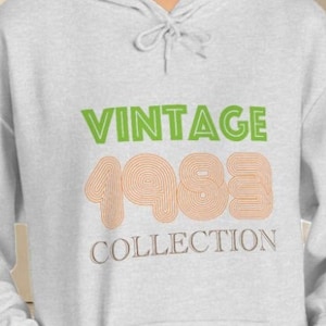 Bluza z kapturem Vintage 1983 | Prezent na 40. urodziny