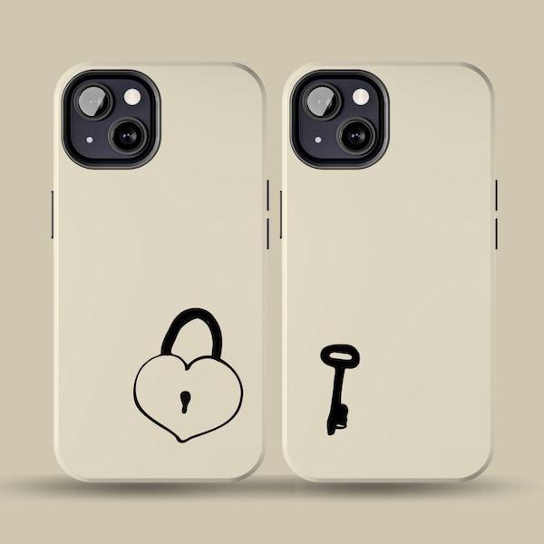 Lock and Key Couple Phone Cases  iPhone 14 Plus 14 Pro 14 13 Pro Max 13 12 11 Pro Max 13 12 11 Mini Case 7 8 Plus