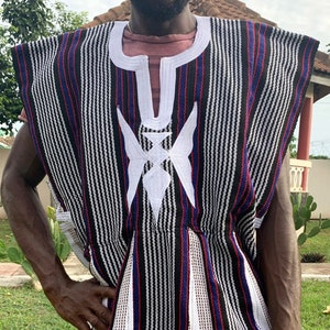 IKAN f&t handwoven African Fugu Batakari Smock | 100% Cotton | Men | Festival wear | Traditional African clothing | One Size: (S-XL)