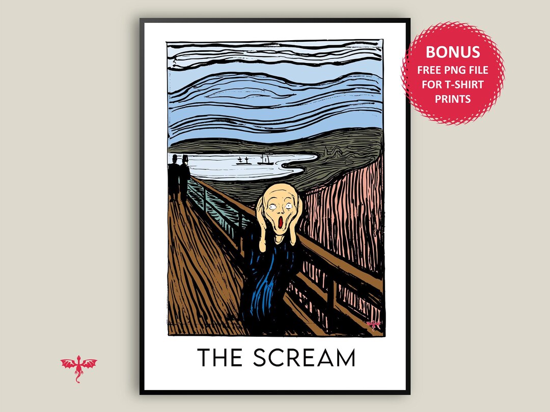 THE SCREAM Printable Wall Art Poster Beautiful Bohomodern Stylish ...