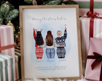Christmas Gift for Friend, Best Friend Gift, Custom Best Friend Group Print, Custom Birthday gift for Best Friend, Secret Santa Budget Gift