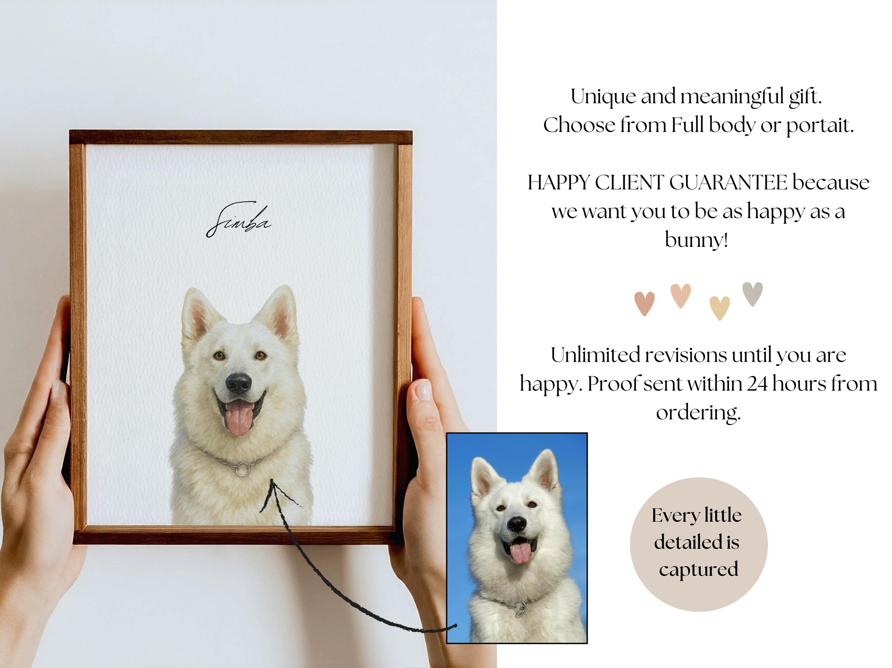 Custom Watercolor Dog Portrait From Photo, Personalized Christmas Gift ...