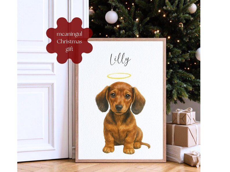 Custom Watercolor Dog Portrait From Photo, Personalized Christmas Gift ...