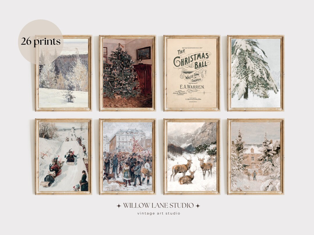 Weihnachtswand-Kunstdruck-Set 26 Weihnachten Digital PRINTABLES Art Set ...