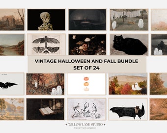 Samsung Frame Tv Art Vintage Halloween and Fall Bundle of 24 | Samsung Tv Vintage Halloween | Frame Tv Art Fall | Frame TV Art Halloween