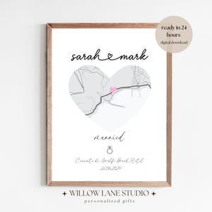 Personalisierte verheiratet Karte Drucken Benutzerdefinierte Paare Geschenk Hochzeitstag & Verlobungsgeschenk Sie sagte Ja Marriage Print Verlobungsgeschenke