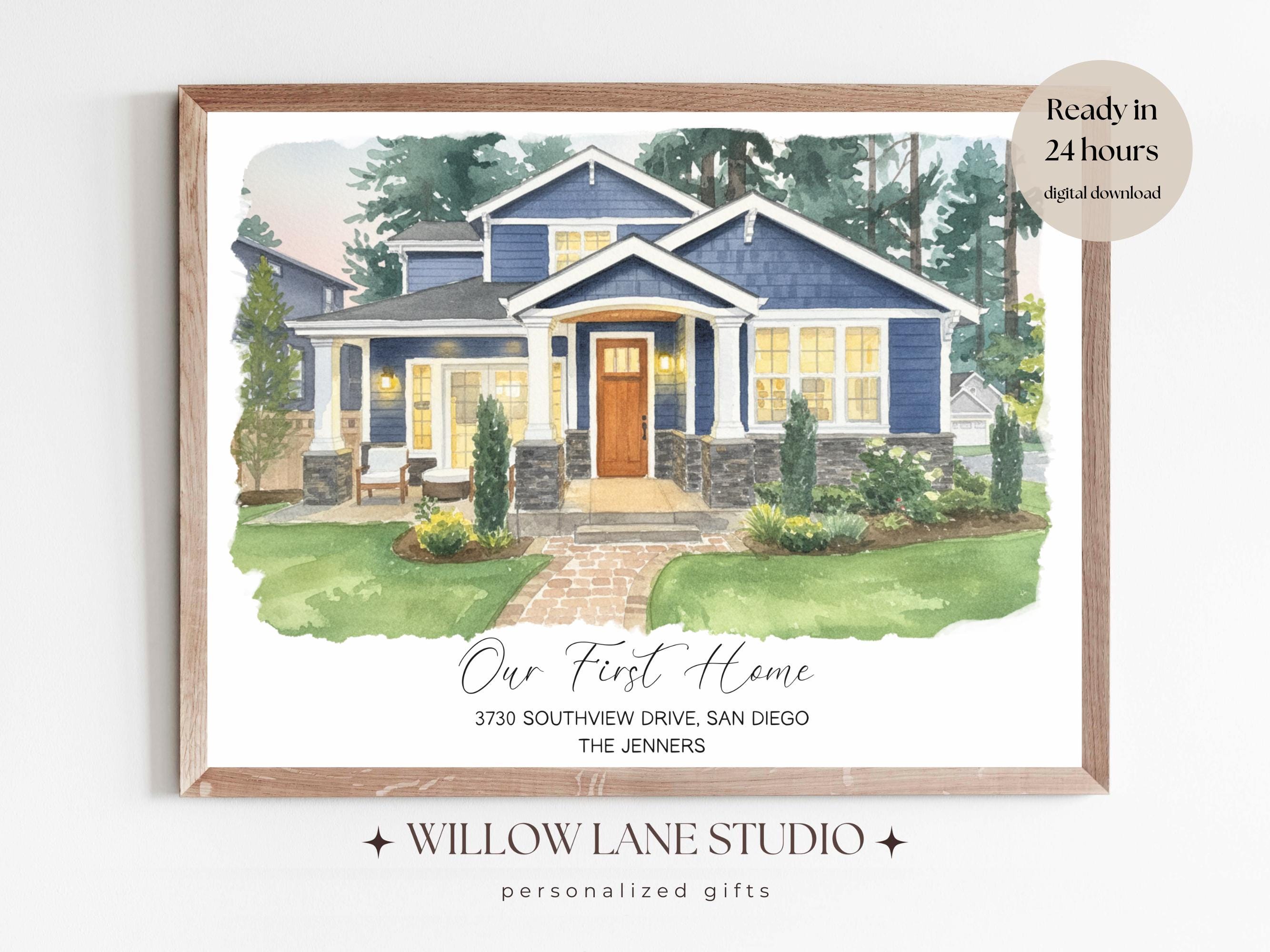 Water color house - Etsy México, image size:2667x2000