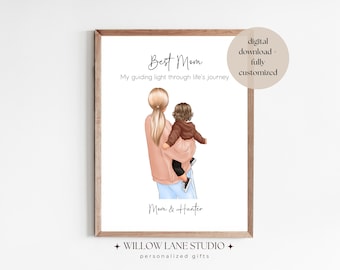 Gift for Mom Custom Print Mothers Day Gift Digital Print Custom Mum Print Gift for Mothers Day Mother and Toddler Mum Birthday Present
