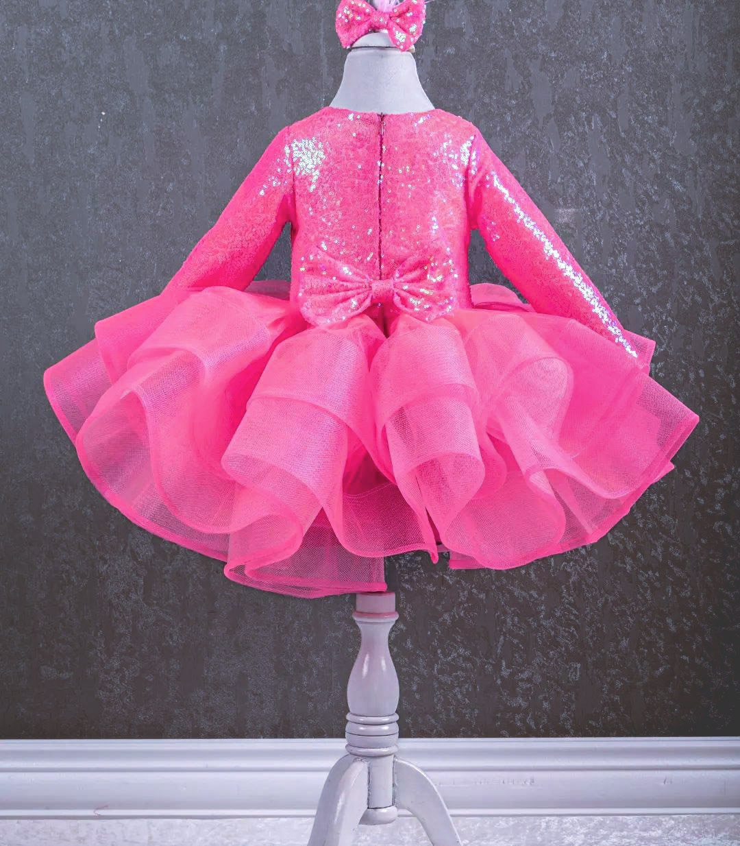 Hot Pink Baby Dress,hot Pink Birthday Dress,toddler Birthday Dress