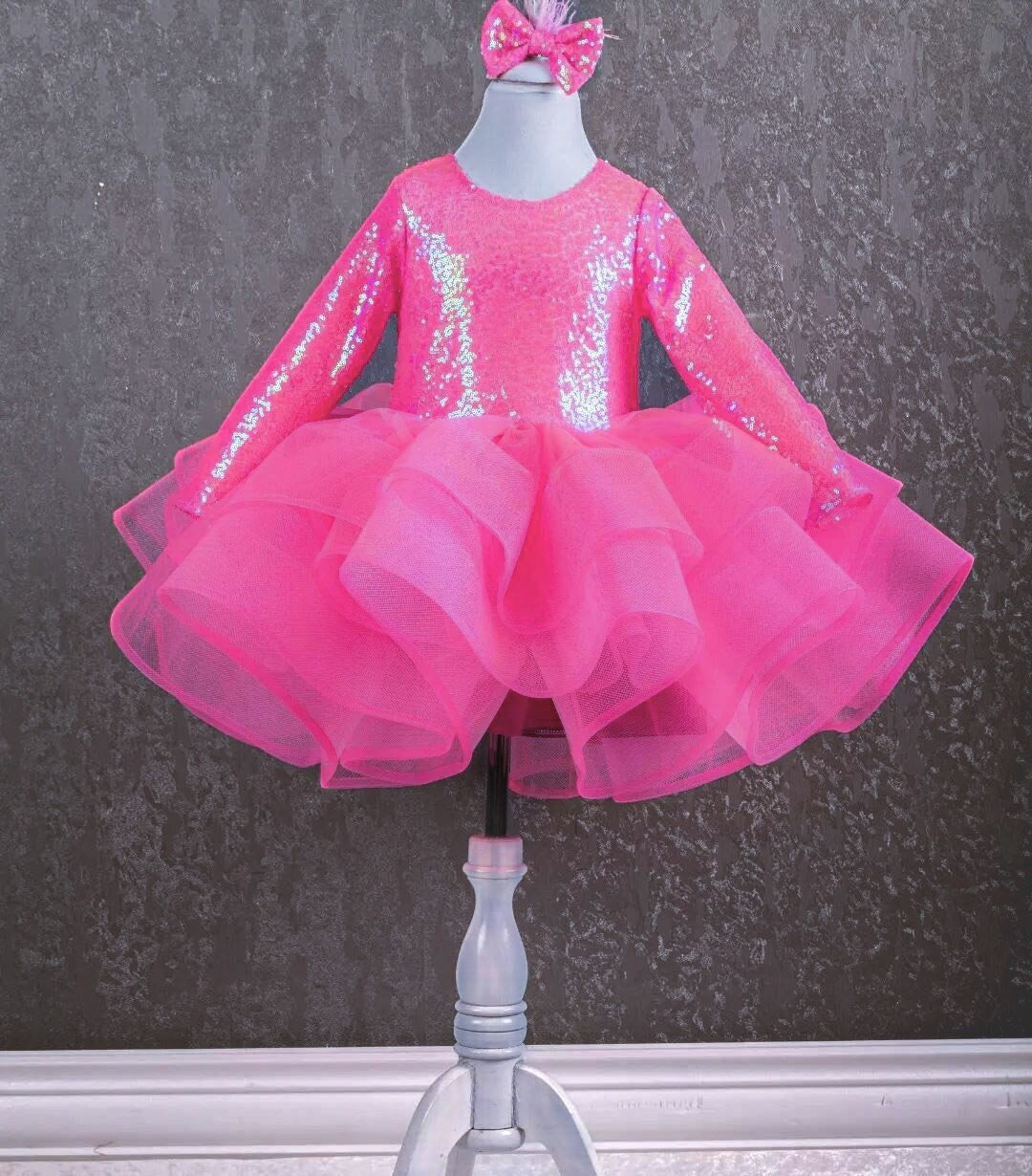 Hot Pink Baby Dress,hot Pink Birthday Dress,toddler Birthday Dress