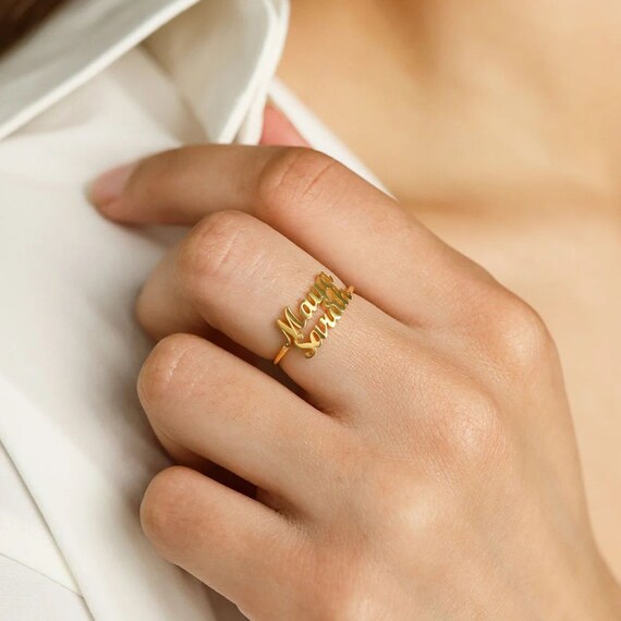 Customized Name Ring Gold Color Letter Personalized My Name Ring Woman  Jewelry Om Letters Initials Ring From Turelovejewelry, $7.43 | DHgate.Com