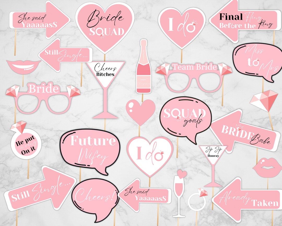 Bachelorette Party Photo Props Phot Booth Props Bridal Shower Photo ...