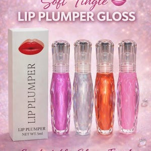 Błyszczyk do ust Soft Tingle Lip Plumper Gloss, nawilżający, nie szczypie w oczy, błyszczyk o wysokim połysku, różowy, przezroczysty, różany
